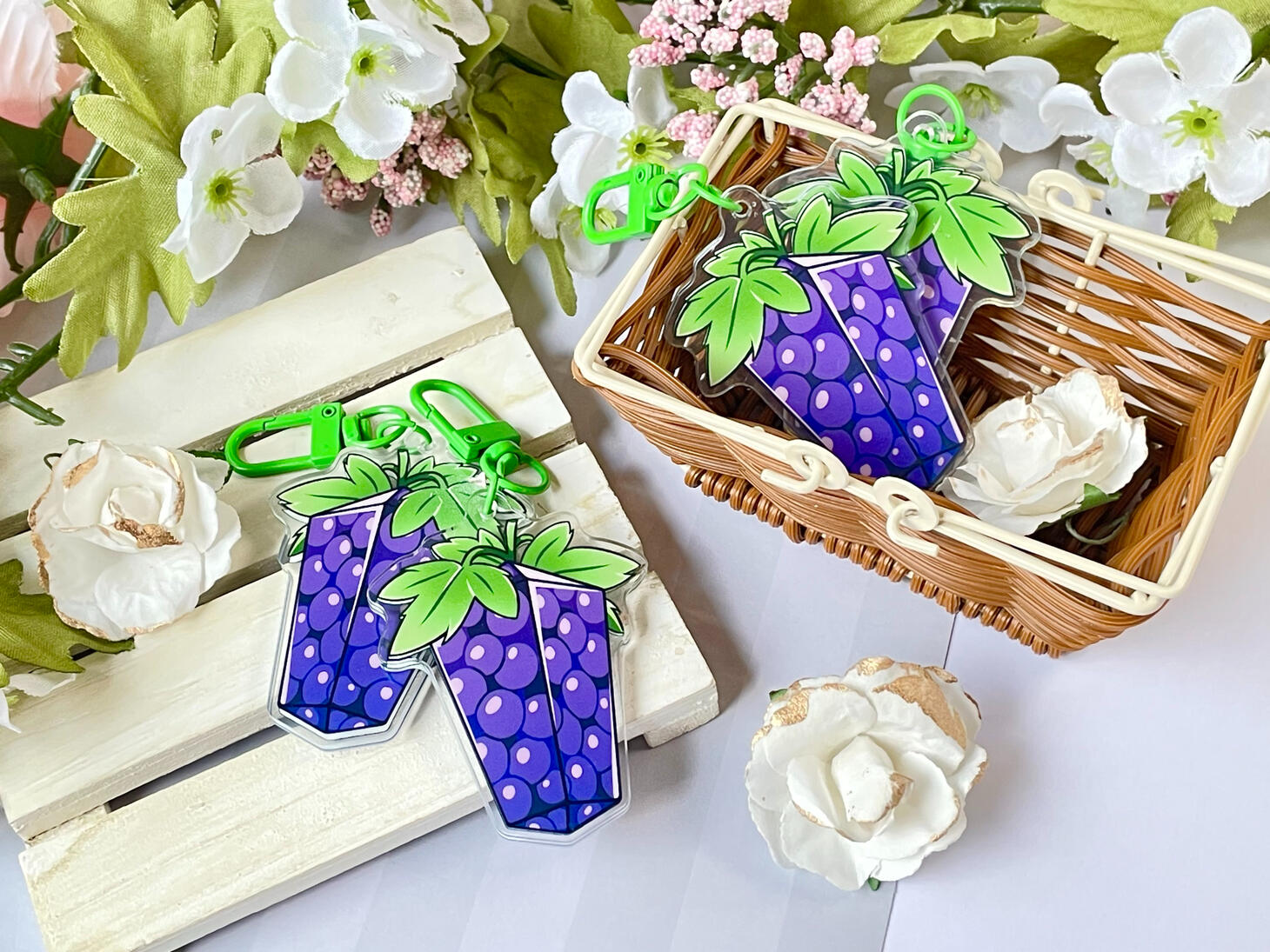 FFXIV Low Poly Grape Charms